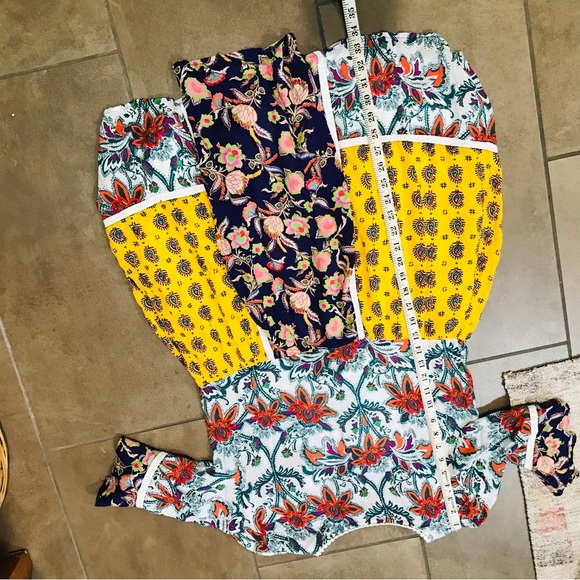 Anthropologie Lilka Trapeze Patchwork Dress Floral S Free People Sz S - Picture 4 of 10